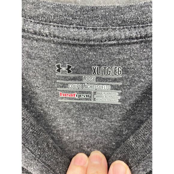 Under‎ Armour T-Shirt Mens Sz 2XL Gray Loose Fit Heat Gear I HUNT Short Sleeve - Picture 5 of 9